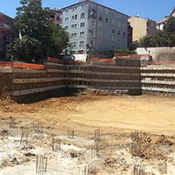 Kaptanpaşa Okul Projesi İksa veTemel Altı Kazık İmalatları
