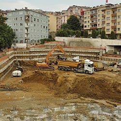 Kaptanpaşa Okul Projesi İksa ve Temel Altı Kazık İşleri 