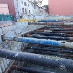 Shoring Works - Bored Pile and Steel Pipe (Strut)